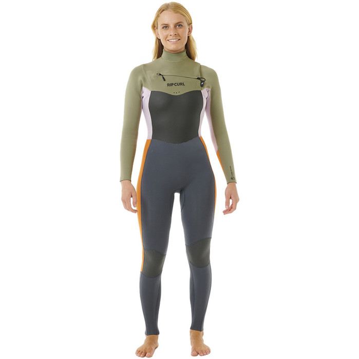 2023 Rip Curl Womens Dawn Patrol 4/3mm Chest Zip Wetsuit 14TWFS - Charcoal